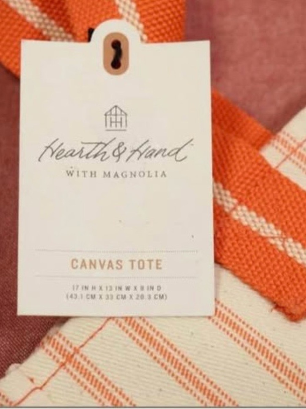 Engineered Stripe Market Tote - Orange & Natural